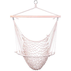 HAOYYE 2PCS Hanging Rope Hammock Chair Air Sky Swing with Wooden Spreader Bar for Porch Patio Balcony Indoor Outdoor Use Lightweight Cotton Cradle Seat