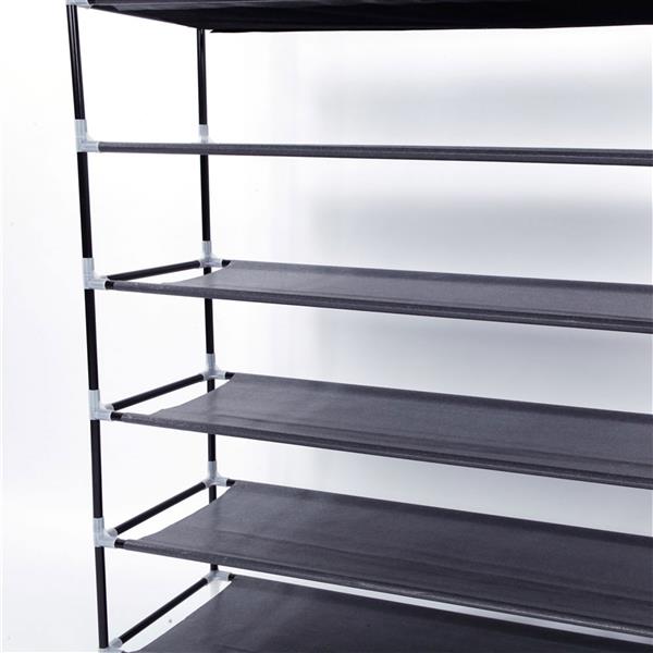 HAOYYE 10-Tier Non-Woven Fabric Shoe Rack, Durable Black Space-Saving Organizer with Handle, Modern Design for Versatile Use, Premium Quality Storage Solution for Home Essentials, Sleek Stylish Look and Simple Assembly