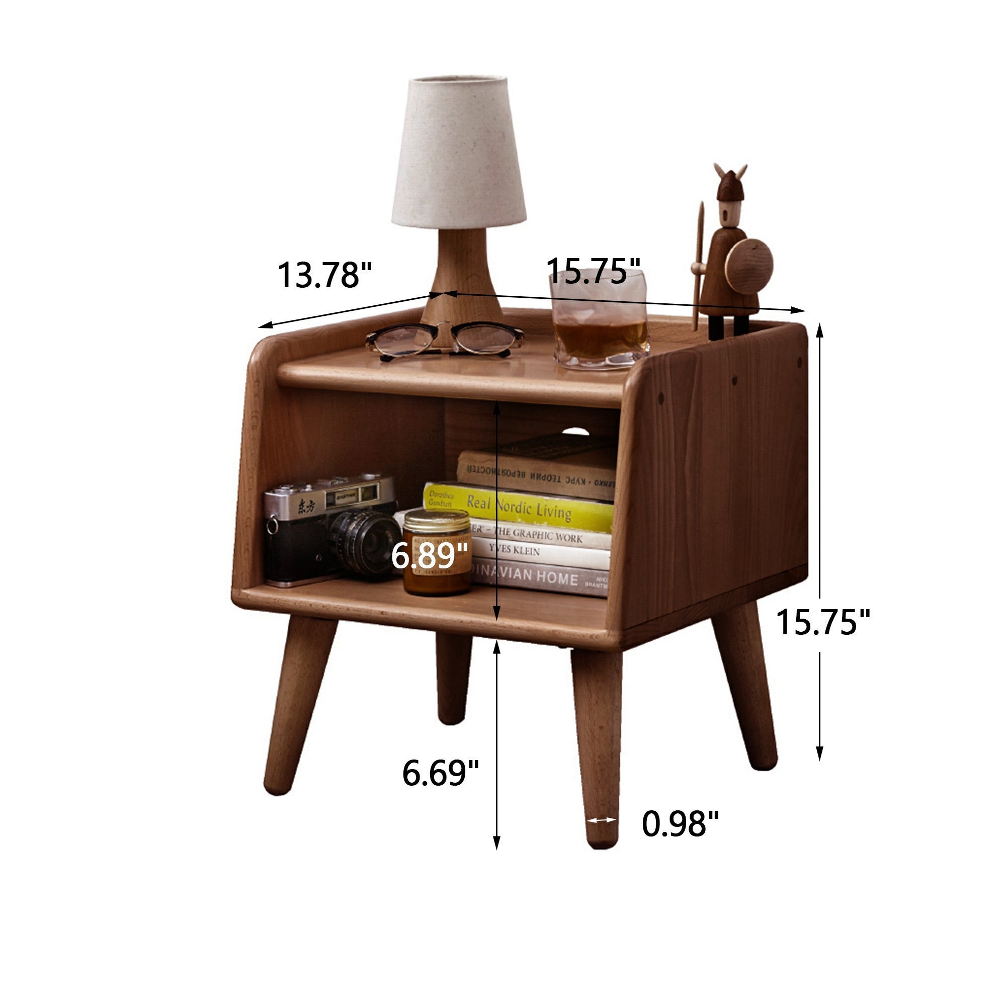HAOYYE Pure Solid Wood Bedside Cabinet Modern Simple Nightstands European Beech Bedside Cabinet Nordic Bedroom Solid Beech Storage Cabinet 0.4m Sturdy Space-Saving Heavy Duty Modern Design Adults