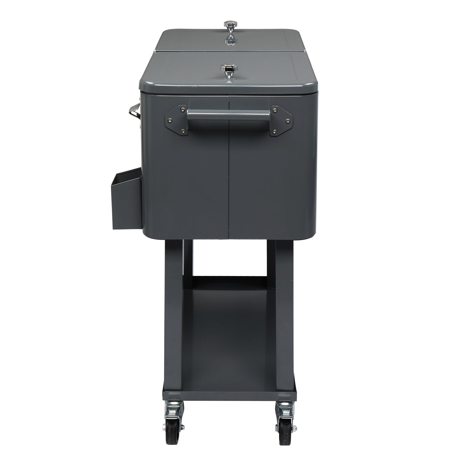 HAOYYE Rectangular Plastic Box Iron Foot Tube Refrigeration and Insulation Cart, Portable Cooler with Bottle Opener and Locking Casters for Outdoor Events