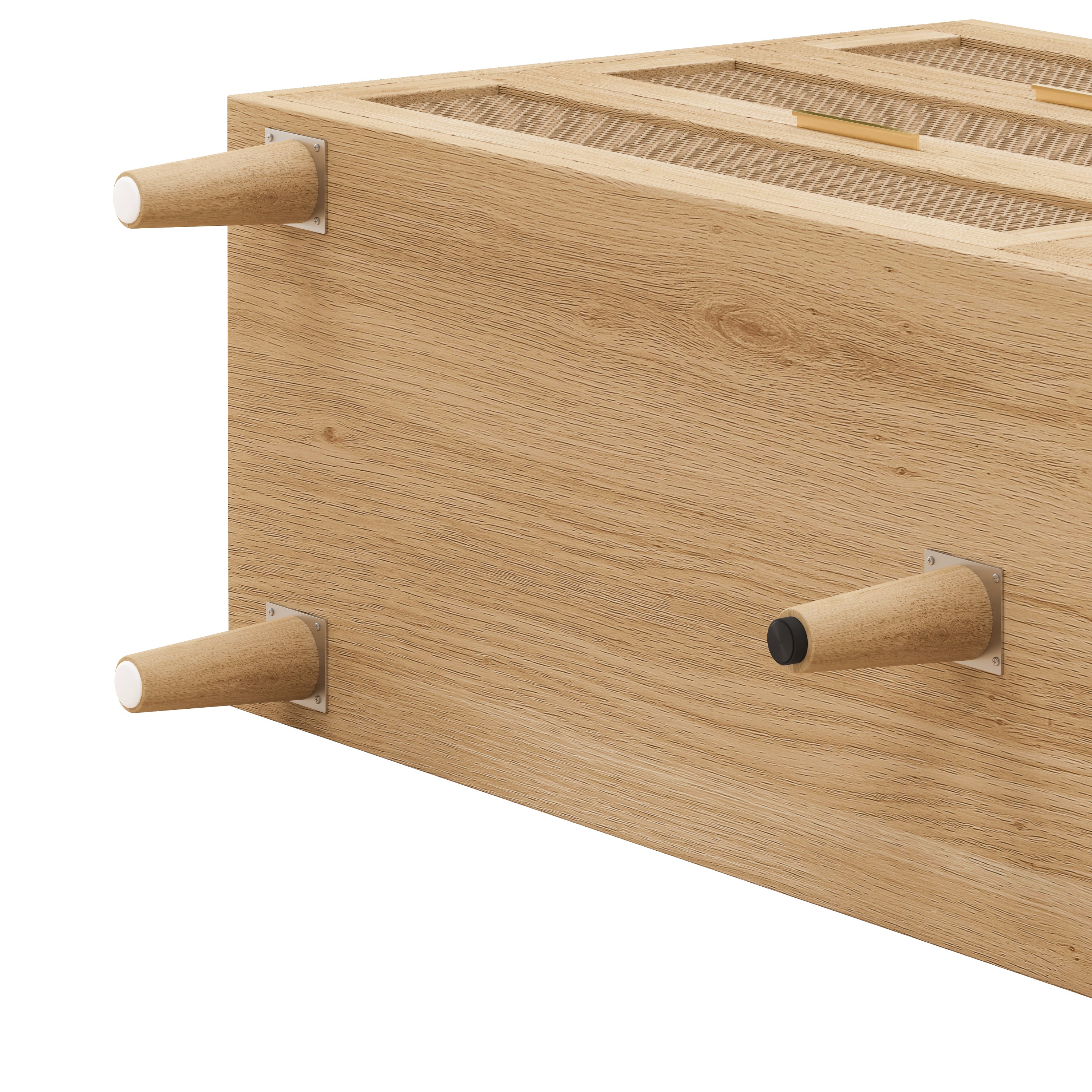HAOYYE 6-Drawer Rattan Storage Cabinet with White Drawer Slides for Bedroom, Living Room, or Any Room, Natural Sturdy Space-Saving Design, Heavy Duty Construction, Easy Assembly, Durable and Stylish Home Furniture