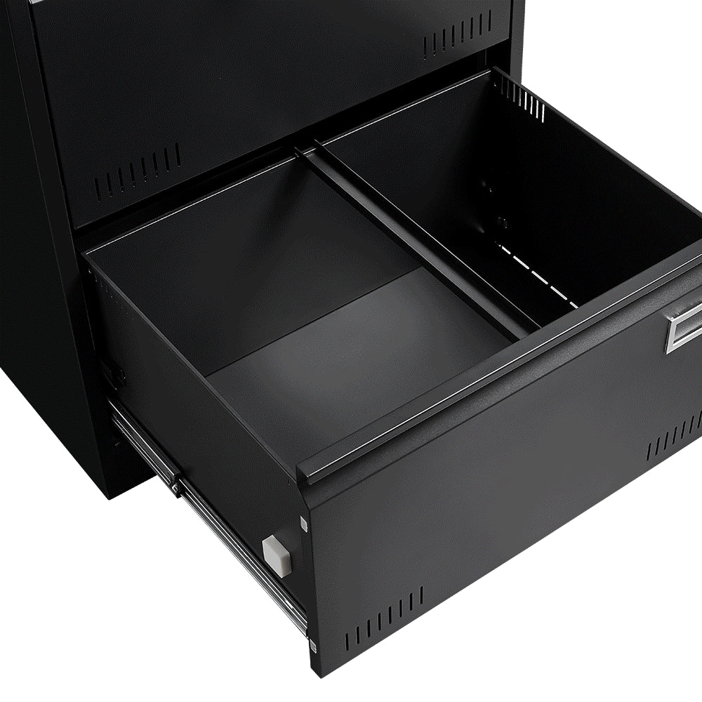HAOYYE Lateral File Cabinet with 3 Locking Drawers, Sturdy Metal Filing Cabinet for Home Office, Legal, Letter, A4, F4 Paper, Heavy Duty Space-Saving Design for Secure Document Storage