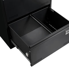 HAOYYE Lateral File Cabinet with 3 Locking Drawers, Sturdy Metal Filing Cabinet for Home Office, Legal, Letter, A4, F4 Paper, Heavy Duty Space-Saving Design for Secure Document Storage