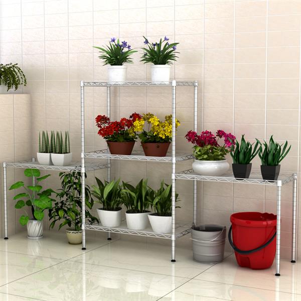 HAOYYE Changeable Assembly Floor Standing Carbon Steel Storage Rack, Silver, Soft Cozy Warm Flannel Fleece Home Decor, Luxury Comfortable Unique Design, Premium Quality Decorative Rack for Living Room, Bedroom, Office Storage Solutions