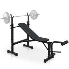 Haoyye Olympic Weight Bench, Bench Press Set with Squat Rack and Bench for Full-Body Workout at Home Gym