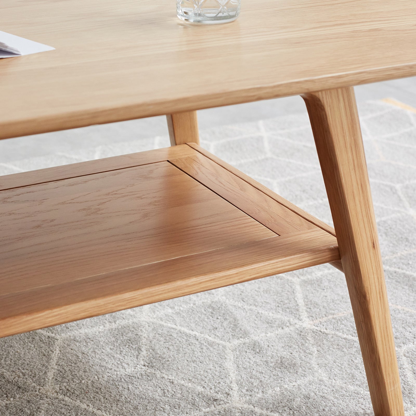 HAOYYE Center table Low Table 100% solid wood Top plate Desk Coffee table Width 100 x Depth 50 x Height 44 cm Study desk Work from home Easy to assemble Natural wood with storage shelf Natural writing desk