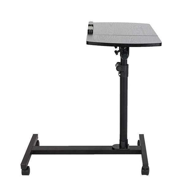HAOYYE Four-Wheel Multifunctional Flat Surface Lifting Computer Desk Black Sturdy Design Durable Modern Home Organizer Storage Solution Practical Stylish Space-Saving Desk for Office and Living Room