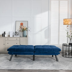 HAOYYE Navy Blue Convertible Folding Modern Sofa Bed Sturdy Space-Saving Heavy Duty Modern Design for Adults Dorm Room Easy Assembly Bedroom Furniture