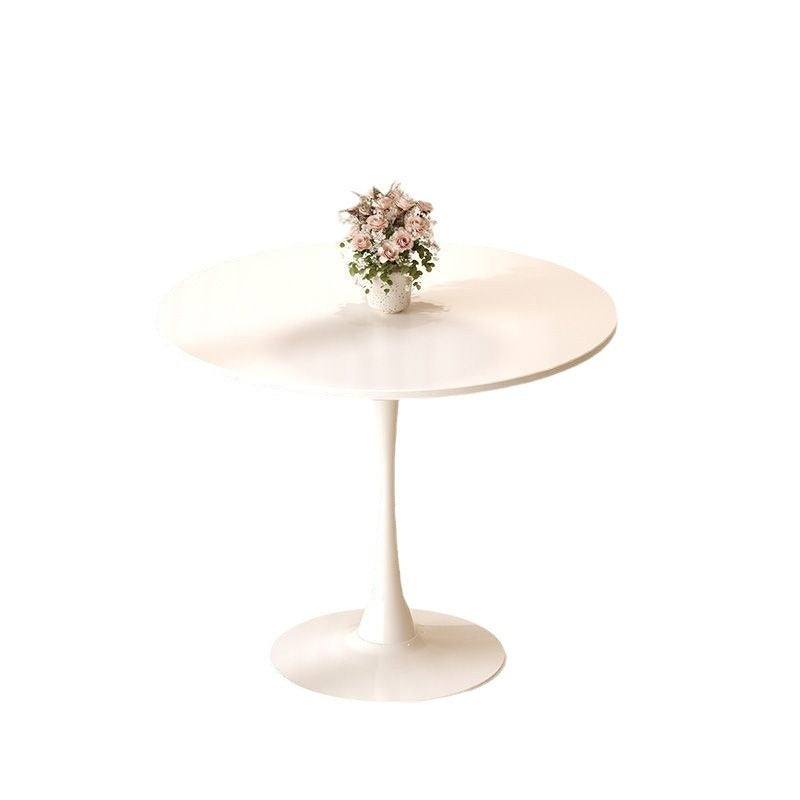 HAOYYE White Round Table, Modern Dining Table, MDF Top and Steel Base Tulip Round Kitchen Table, Mid Century Coffee Table for Living Room 24 Inch,Thanksgiving,Black Friday, Cyber Monday, Christmas Gifts