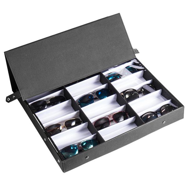 HAOYYE 18 Pcs Sunglasses Organizer, Durable Eyewear Display Case Tray, Space-Saving Storage Solution, Modern Design, Versatile Use, Premium Quality, Stylish and Functional, Ideal for Home and Retail Settings, Protective and Convenient Eyewear Storage