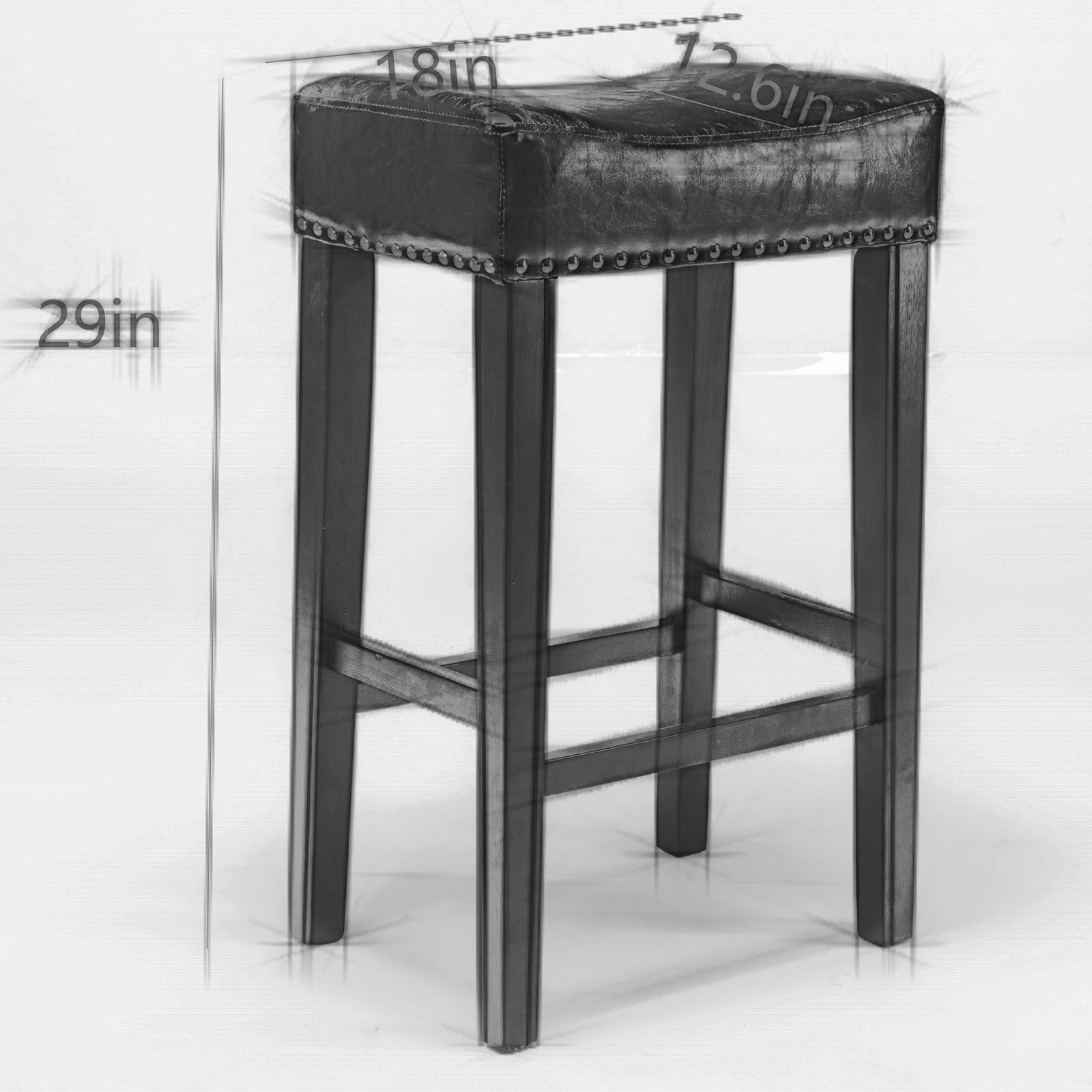 Haoyye Counter Height Bar Stools, Set of 2 Backless Faux Leather Farmhouse Island Chairs for Kitchen or Dining Area, Modern Space-Saving Sturdy Design for Breakfast Bar, Pub, Cafe or Home Use, Comfortable and Easy to Assemble Seating