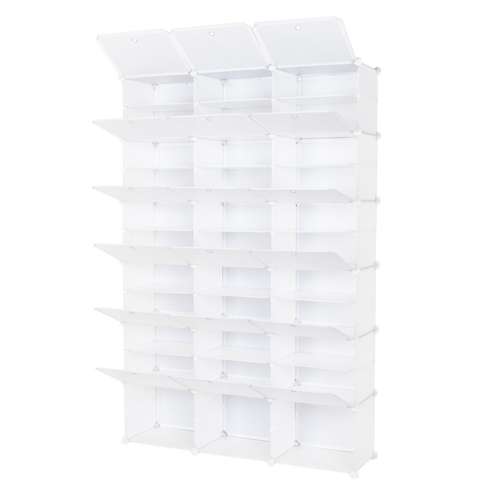 HAOYYE 12-Tier Portable Shoe Rack Organizer 72 Pair Capacity Expandable 36 Grid Tower Shelf White Durable Sturdy Multifunctional Organizer Space-Saving Storage Solution for Shoes, Boots, and Slippers