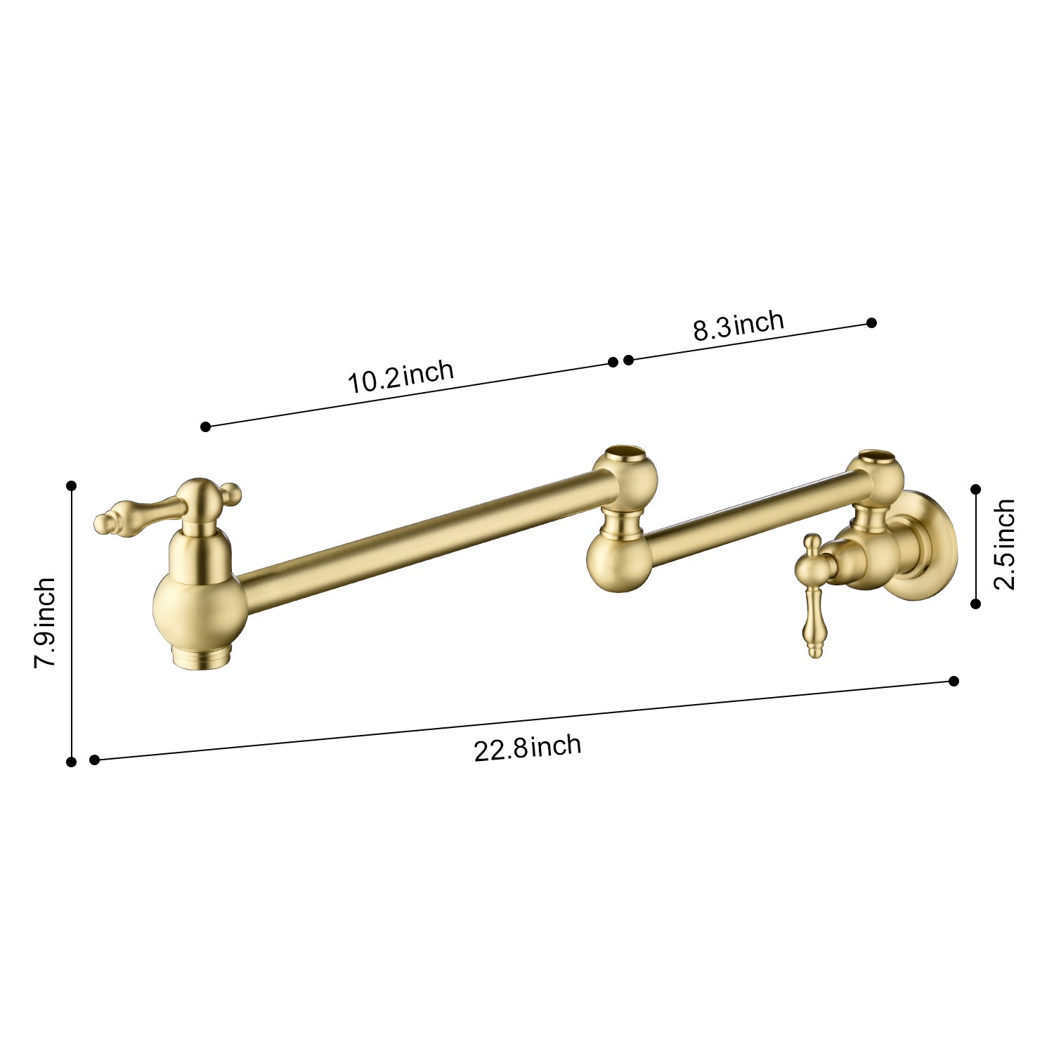 HAOYYE Wall Mount Folding Kitchen Pot Filler Faucet Sturdy Space-Saving Heavy Duty Modern Design Adults Dorm Room Easy Assembly Bedroom Furniture