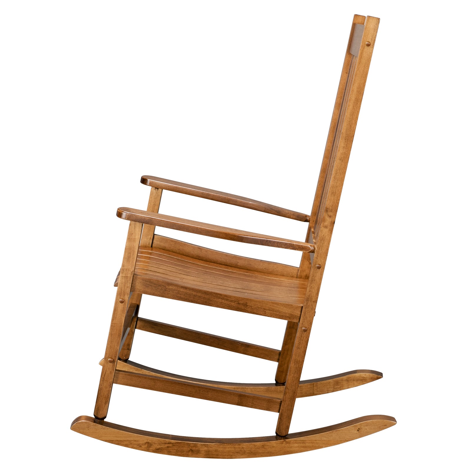 HAOYYE Square Wooden Rocking Chair with Wavy Backboard, Sturdy and Elegant Rocker for Patio, Porch, Garden, or Balcony, Comfortable and Durable Design for Relaxation and Outdoor Enjoyment