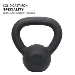 HAOYYE 10lbs Solid Cast Iron Kettlebell Durable Matte Powder Coating Non-Slip Handle Flat Bottom for Strength Training Muscle Building Functional Fitness Home Gym