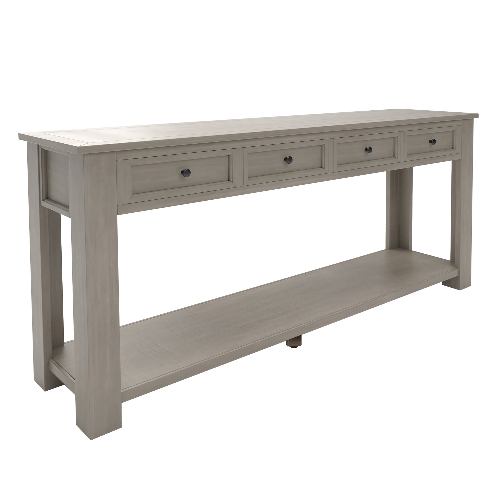 HAOYYE Console Table with Storage Drawers and Bottom Shelf for Entryway or Hallway, Gray Wash, Sturdy Space-Saving Design, Heavy Duty Construction, Easy Assembly, Durable and Stylish Home Furniture