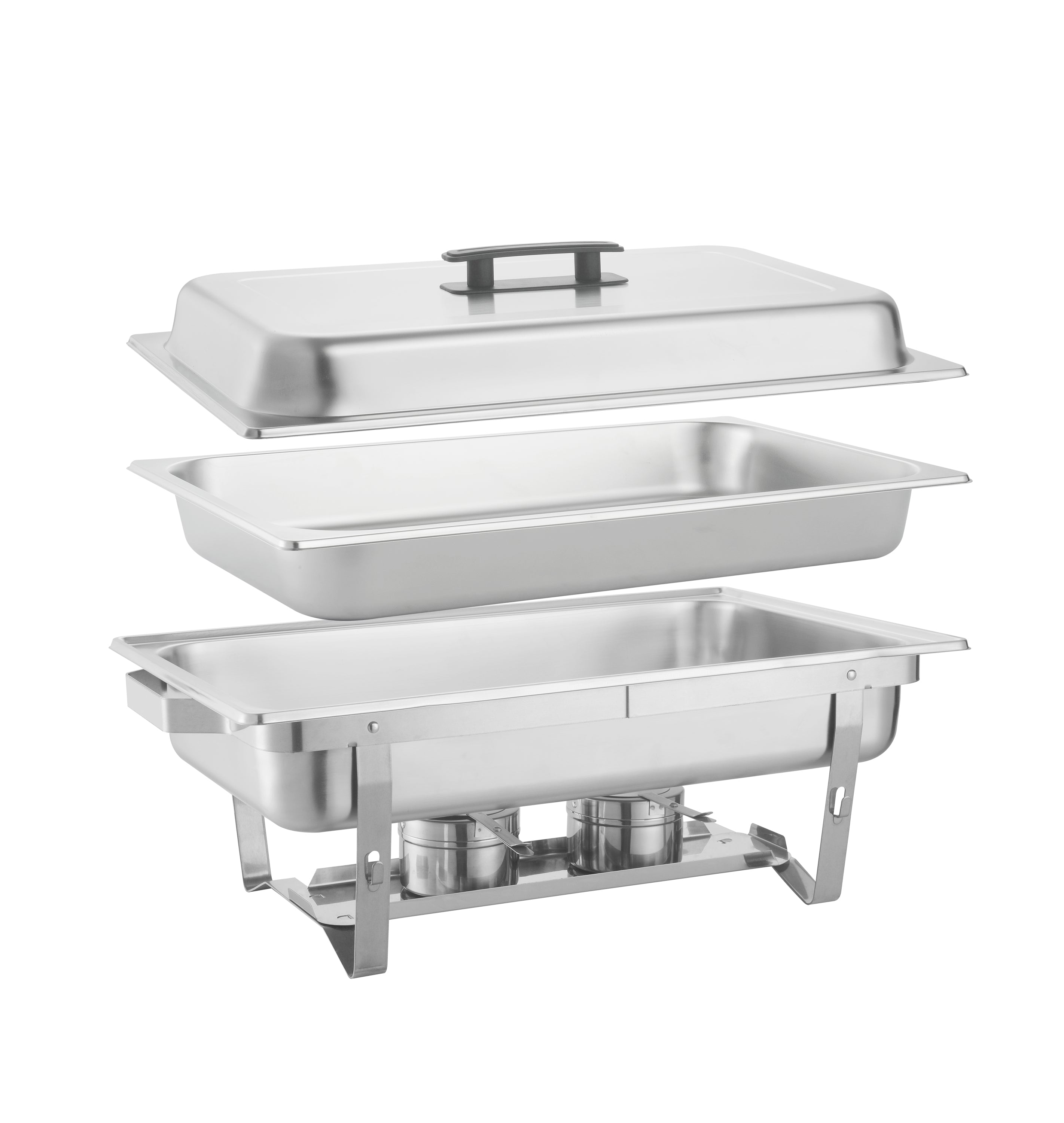 Haoyye 2 Set Buffet Catering Dish Set, 9QT Stainless Steel Chafing Dishes with Lids, Food and Water Pans, Foldable Frame and Fuel Holders, Stackable and Dishwasher Safe, Ideal for Parties, Weddings, Events, or Outdoor Serving, Easy to Use and Clean