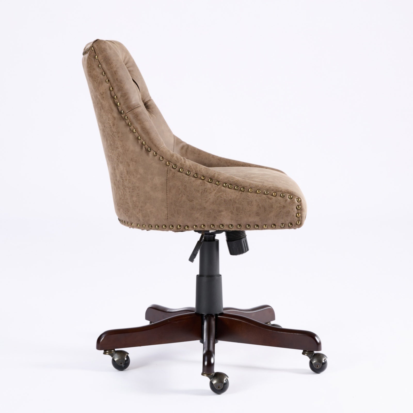 HAOYYE Medieval Retro Style Sheepskin Pattern Fabric Home Office Chair with Lift, Swivel and Recline Functions,Brown color Sturdy Space-Saving Heavy Duty Modern Design Easy Assembly Durable