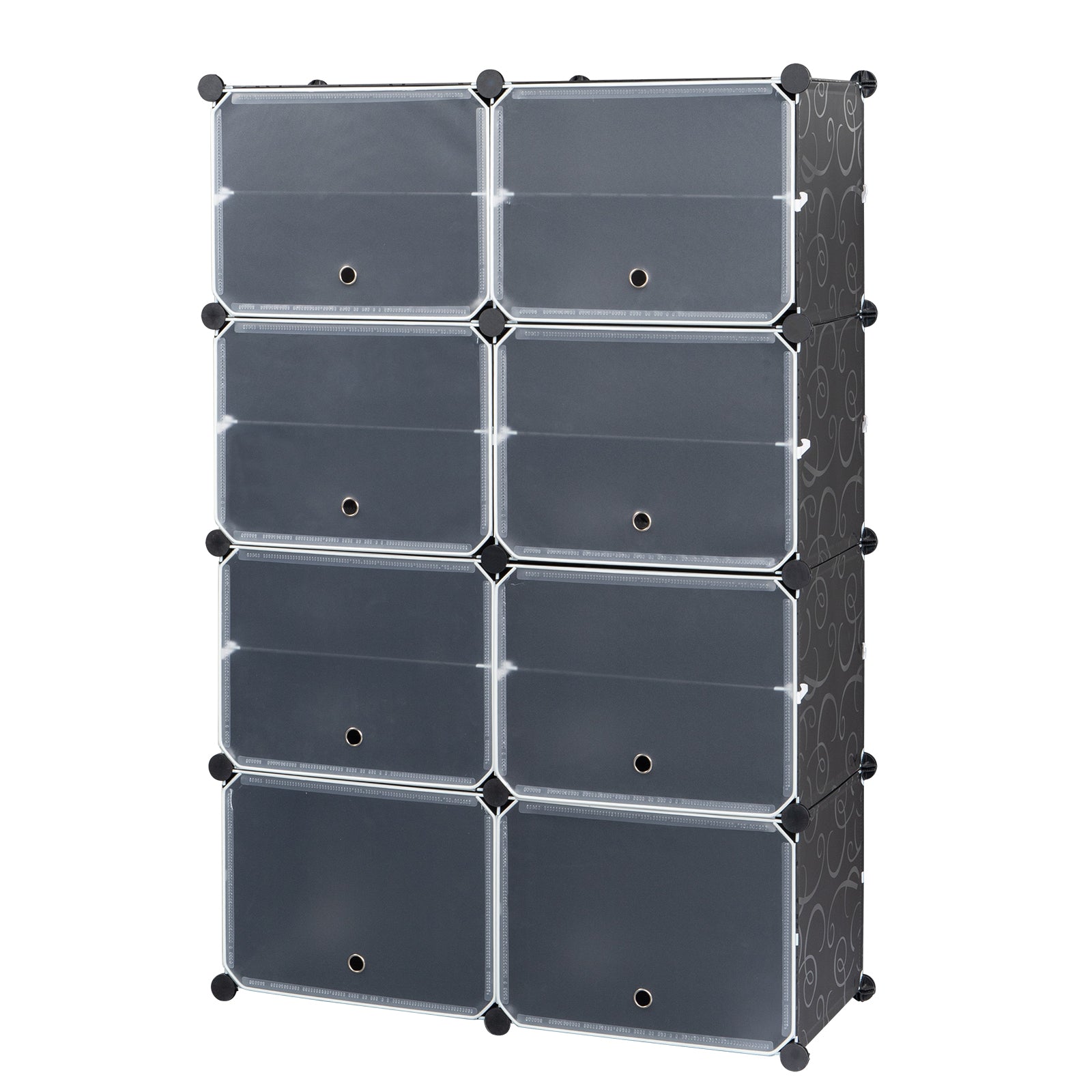 HAOYYE 7-Tier Portable Shoe Rack Organizer, 14 Grid Expandable Storage Cabinet Stand, Sturdy Design For Heels, Boots, Slippers, Durable And Space-Saving Modern Organizer For Entryways, Closets, Or Bedrooms, Easy Assembly, Black