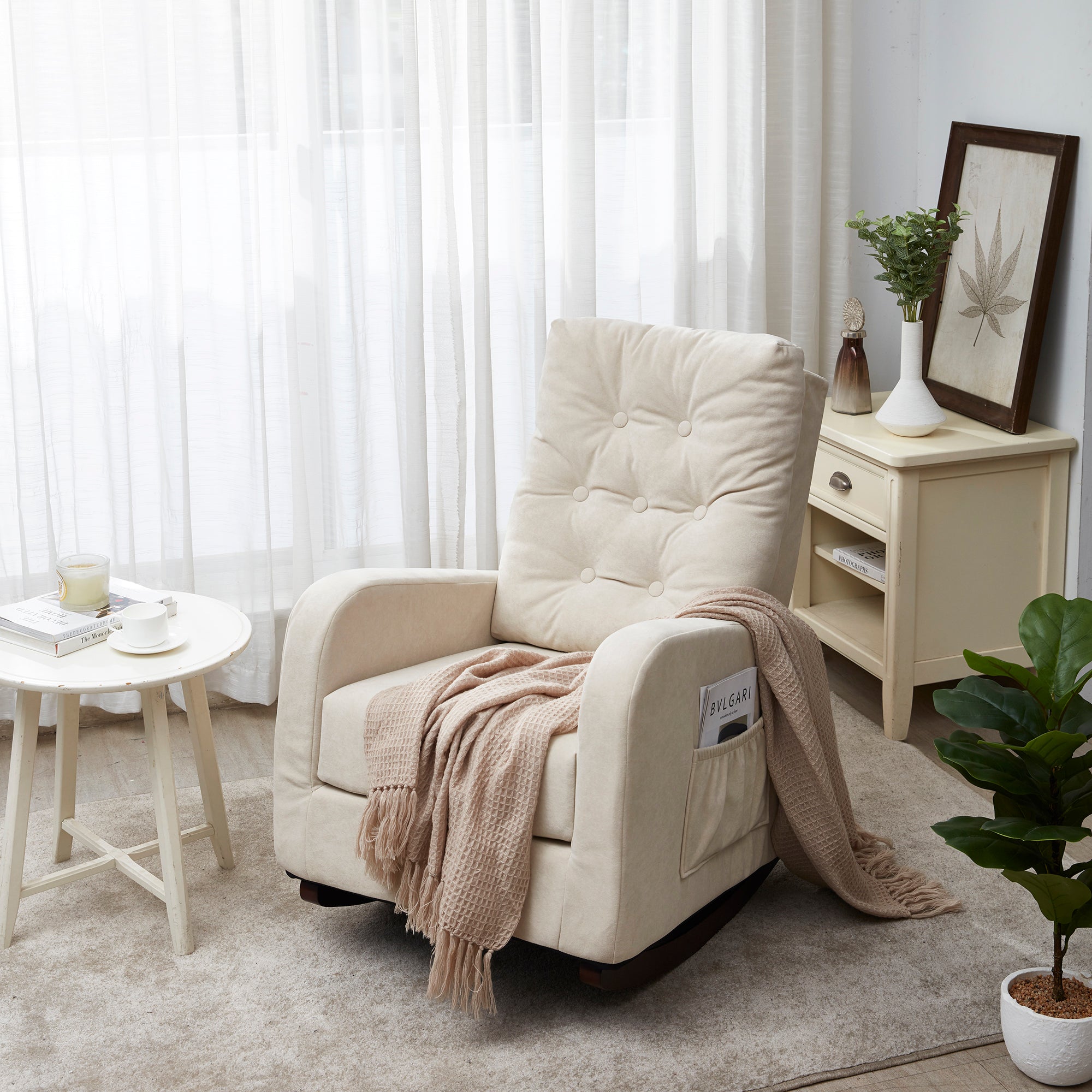 HAOYYE Single sofa reclining chair Japanese chair lazy sofa tatami balcony reclining sofa adjustable chair Sturdy Space-Saving Heavy Duty Modern Design Adults Dorm Room Easy Assembly Bedroom Furniture