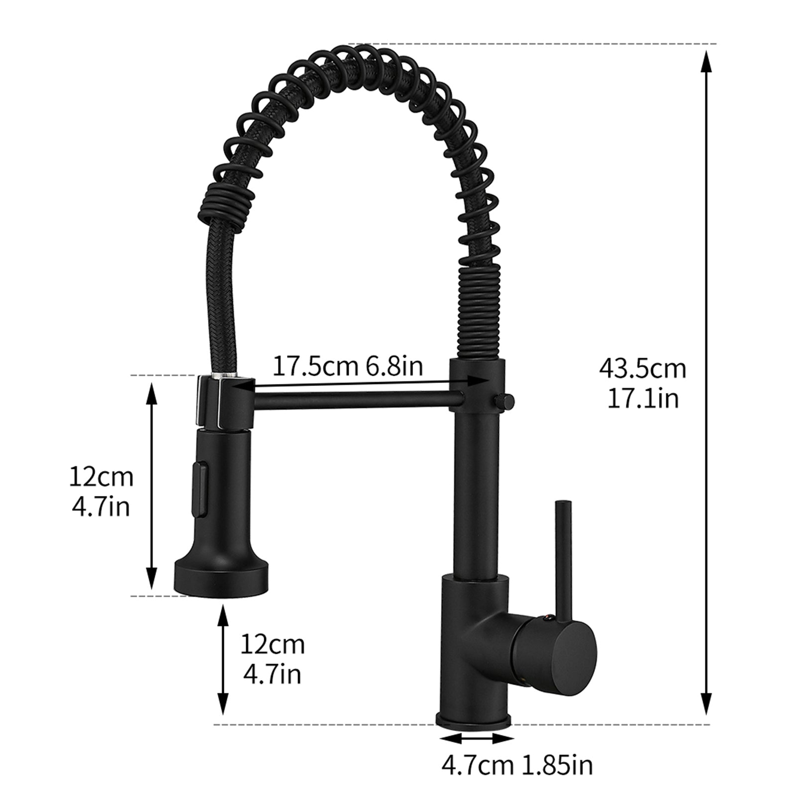 HAOYYE Commercial Black Kitchen Faucet with Pull Down Sprayer, Single Handle Single Lever Kitchen Sink Faucet Sturdy Space-Saving Heavy Duty Modern Design Adults Dorm Room Easy Assembly