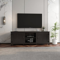HAOYYE TV Stand Storage Media Console Entertainment Center,Tradition Black,with doors Sturdy Space-Saving Heavy Duty Modern Design Adults Dorm Room Easy Assembly Bedroom Furniture