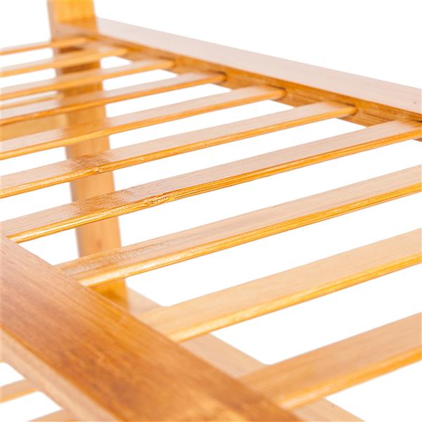 HAOYYE 4-Tier Bamboo Shoe Rack with 12 Slats, Natural Wood Color Storage Organizer for Entryway Hallway Closet, Space-Saving Freestanding Shelf for Shoes, Plants, or Accessories, Easy to Assemble
