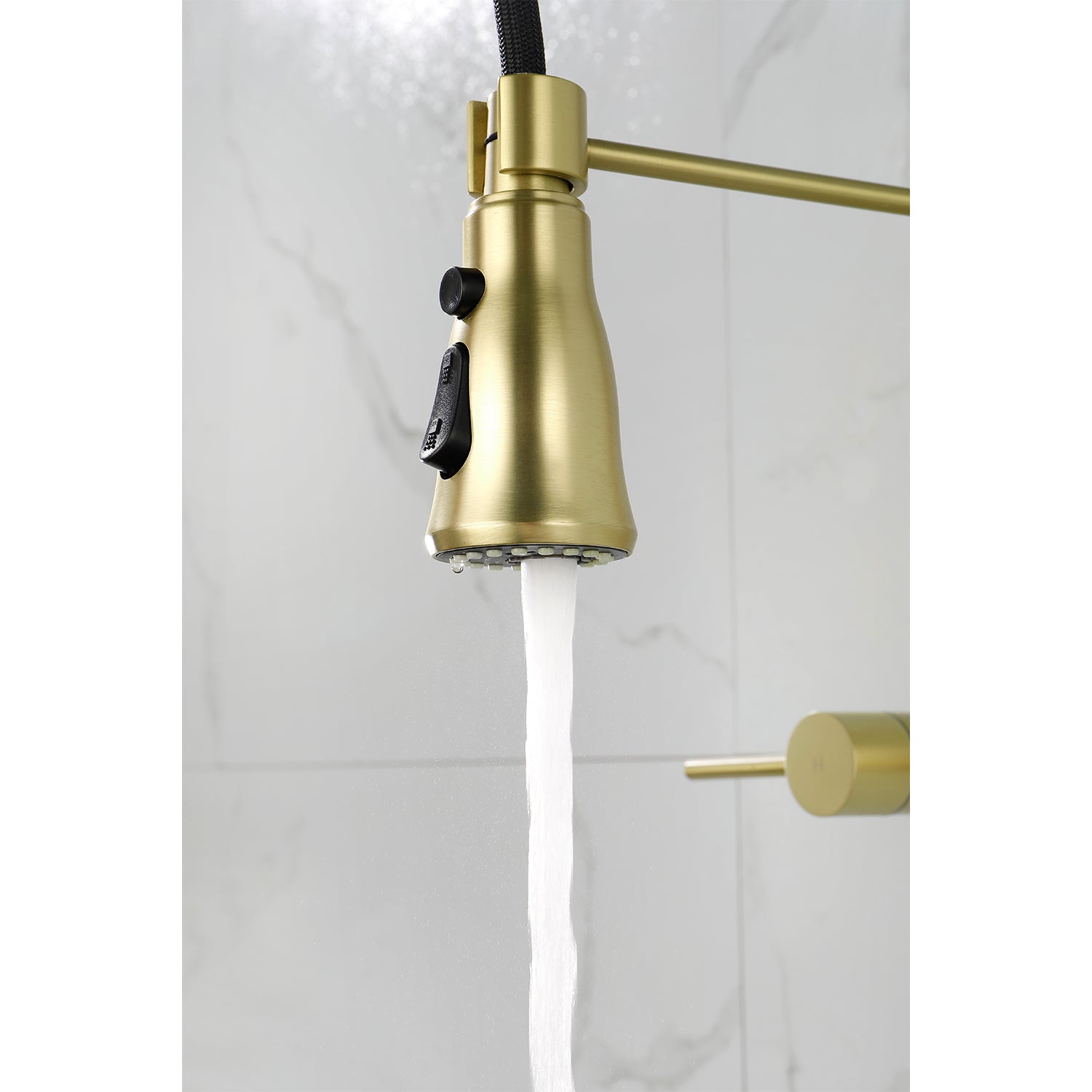 HAOYYE 3 Functions Wall Mounted Bridge Kitchen Faucet Sturdy Space-Saving Heavy Duty Modern Design Adults Dorm Room Easy Assembly Bedroom Furniture