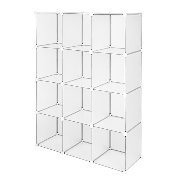 HAOYYE Cube Storage Organizer - 12-Cube Bookshelf & Closet Storage Unit, Modular Shelf System For Bedroom, Living Room, Office, And Toy Room, Space-Saving Design, Durable Material, Versatile Home Organizer, Ideal For Books, Clothes, And Decorative Items