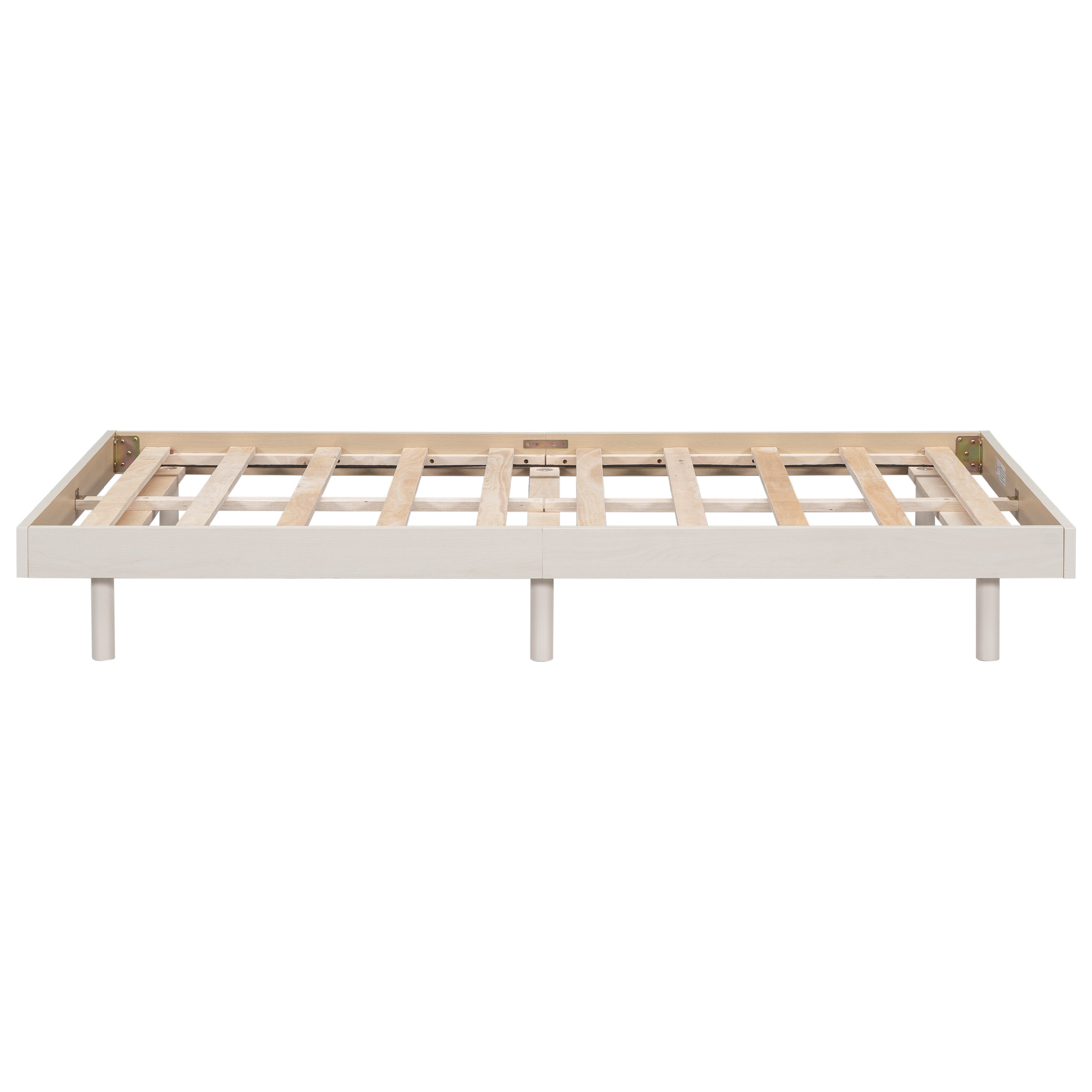 HAOYYE Modern Design Twin Size Floating Platform Bed Frame for White Washed Color Sturdy Space-Saving Heavy Duty Easy Assembly Durable Stylish Home Furniture Versatile