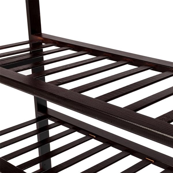 HAOYYE 4-Tier Bamboo Shoe Rack with 12 Slats, Durable Coffee Finish, Space-Saving and Stylish Organizer for Living Room or Bedroom, Modern Design and Premium Quality Storage Solution for Home Essentials