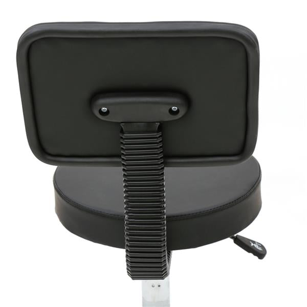 HAOYYE Round Shape Adjustable Salon Stool with Back Black, Swivel Rolling Stool with Comfortable Seat and Backrest, Height Adjustable Task Chair for Spa Salon Office Studio Makeup Room