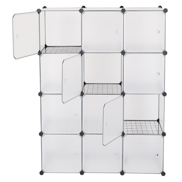 HAOYYE 12-Cube Storage Shelf Bookcase Toy Organizer Cabinet White Modern Home Organizer Durable Shelving Unit for Office Closet Living Room Space-Saving Versatile Design