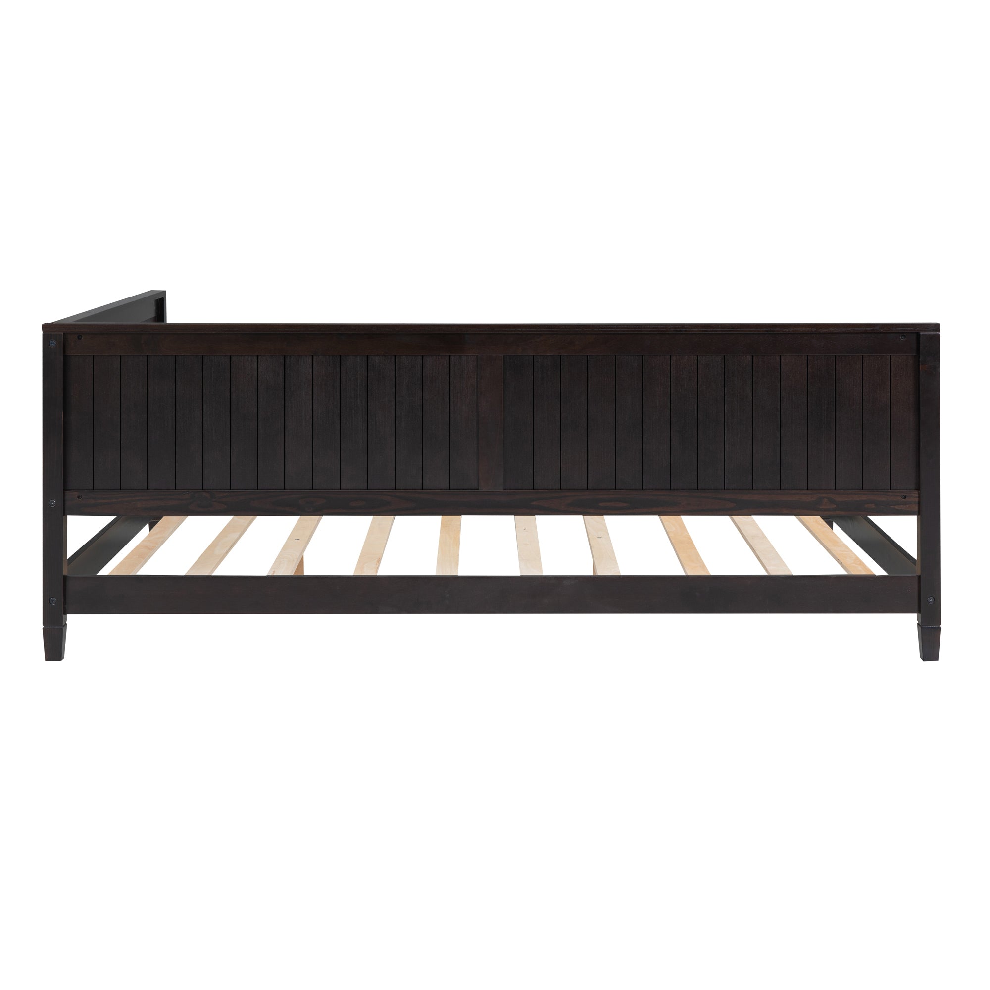 HAOYYE Full Size Wood Daybed/Sofa Bed, Espresso Durable Space-Saving Heavy Duty Modern Design for Adults Dorm Room Easy Assembly Bedroom Furniture