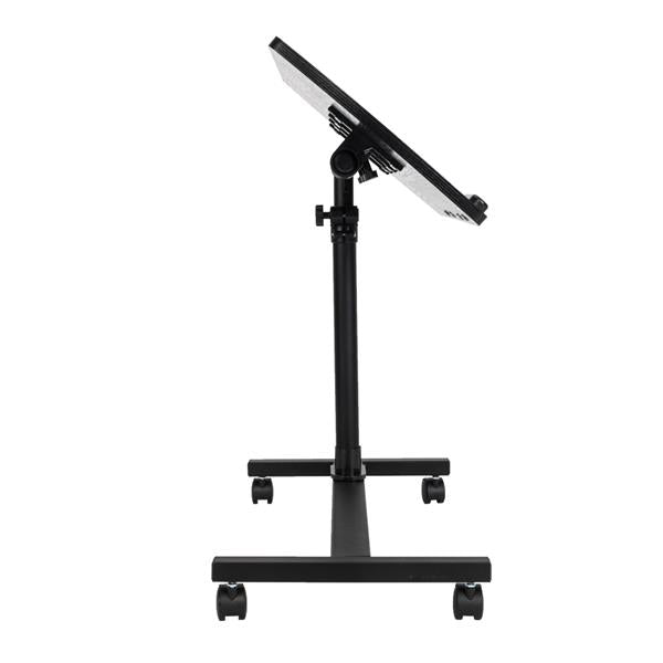 HAOYYE Four-Wheel Multifunctional Flat Surface Lifting Computer Desk Black Sturdy Design Durable Modern Home Organizer Storage Solution Practical Stylish Space-Saving Desk for Office and Living Room