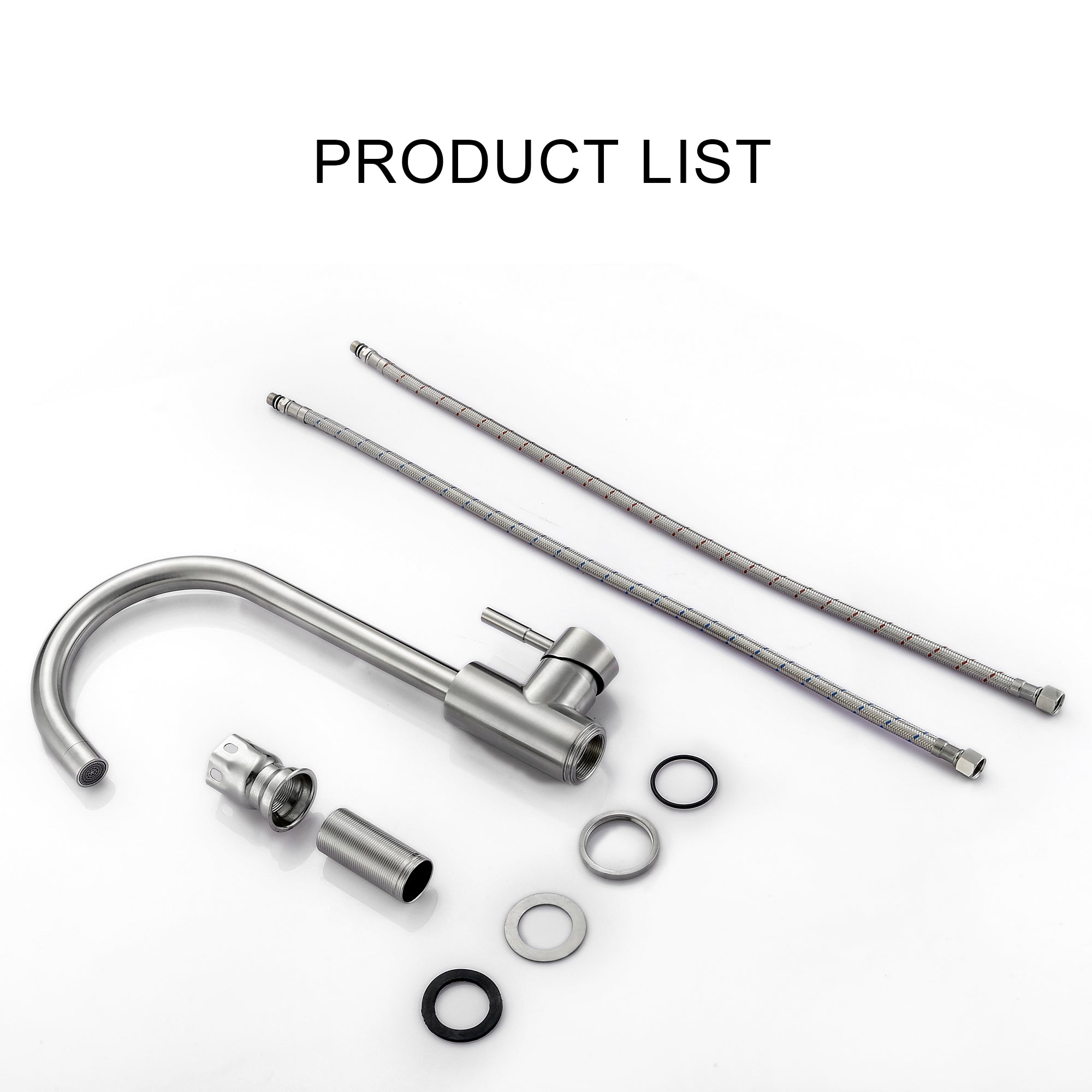 HAOYYE Kitchen Sink Faucet with Single Handles, Brushed Nickel Sturdy Space-Saving Heavy Duty Modern Design Adults Dorm Room Easy Assembly Bedroom Furniture