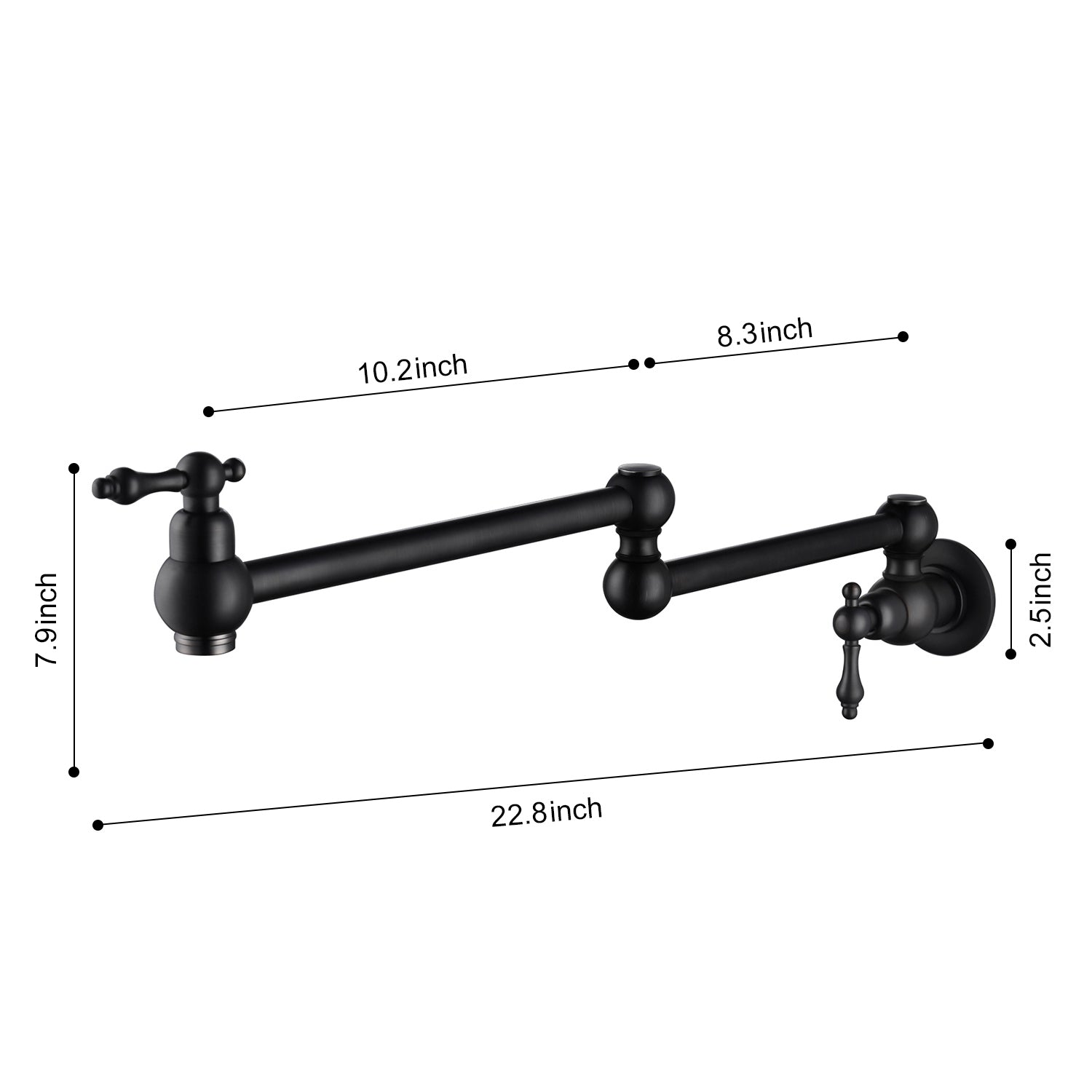 HAOYYE Wall Mount Folding Kitchen Pot Filler Faucet Sturdy Space-Saving Heavy Duty Modern Design Adults Dorm Room Easy Assembly Bedroom Furniture