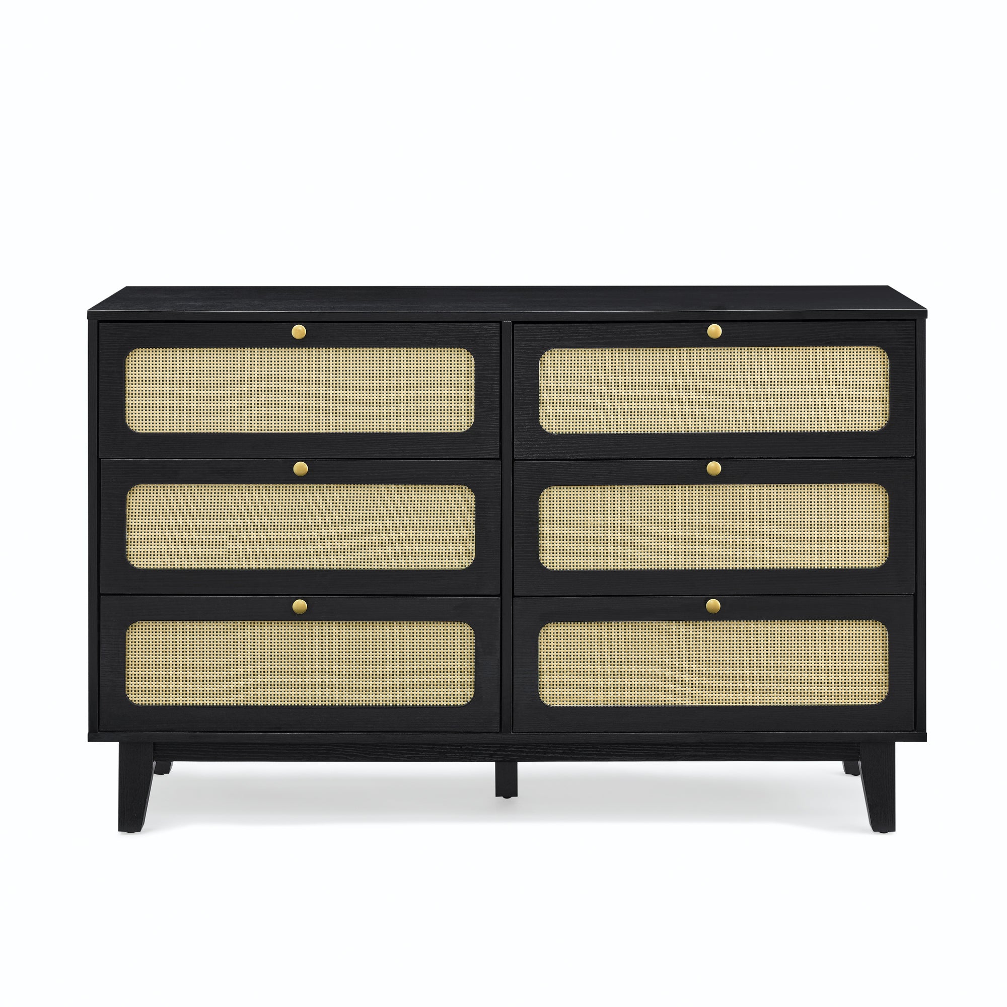 HAOYYE Wooden Antique Dresser with Drawers, Six-Drawer Storage Cabinet for Bedroom, Living Room, Corridor, Sturdy Space-Saving Heavy Duty Modern Design