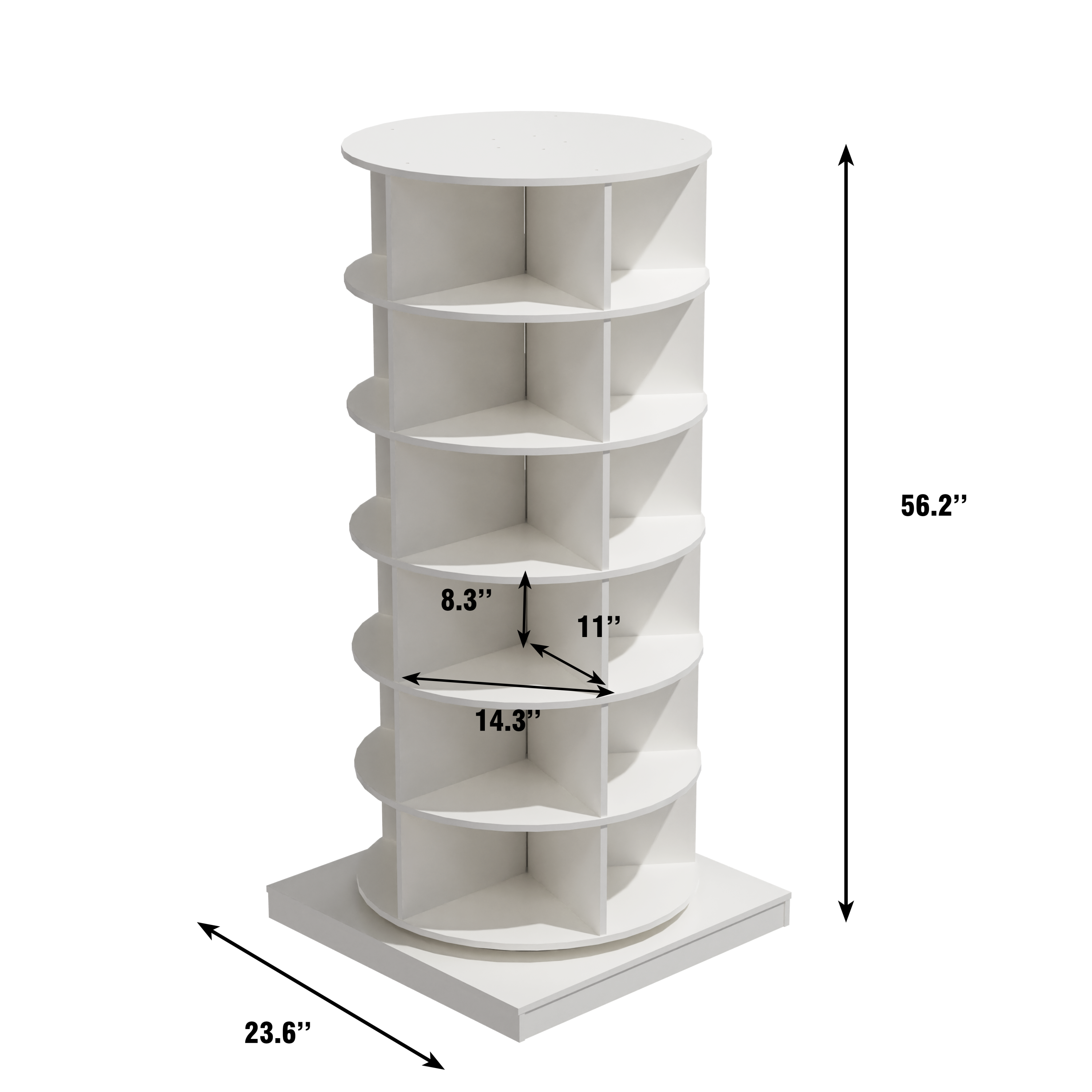 HAOYYE 360 Rotating shoe cabinet 6 layers Sturdy Space-Saving Heavy Duty Modern Design Adults Dorm Room Easy Assembly Bedroom Furniture