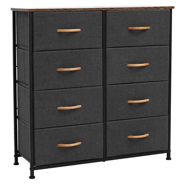 HAOYYE 4-Tier Wide Drawer Dresser with 8 Fabric Drawers, Sturdy Metal Frame & Wooden Tabletop, Modern Storage Cabinet for Closets, Dorm Rooms, Hallways, or Bedrooms – Durable, Space-Saving, Practical Organization Solution for Everyday Use