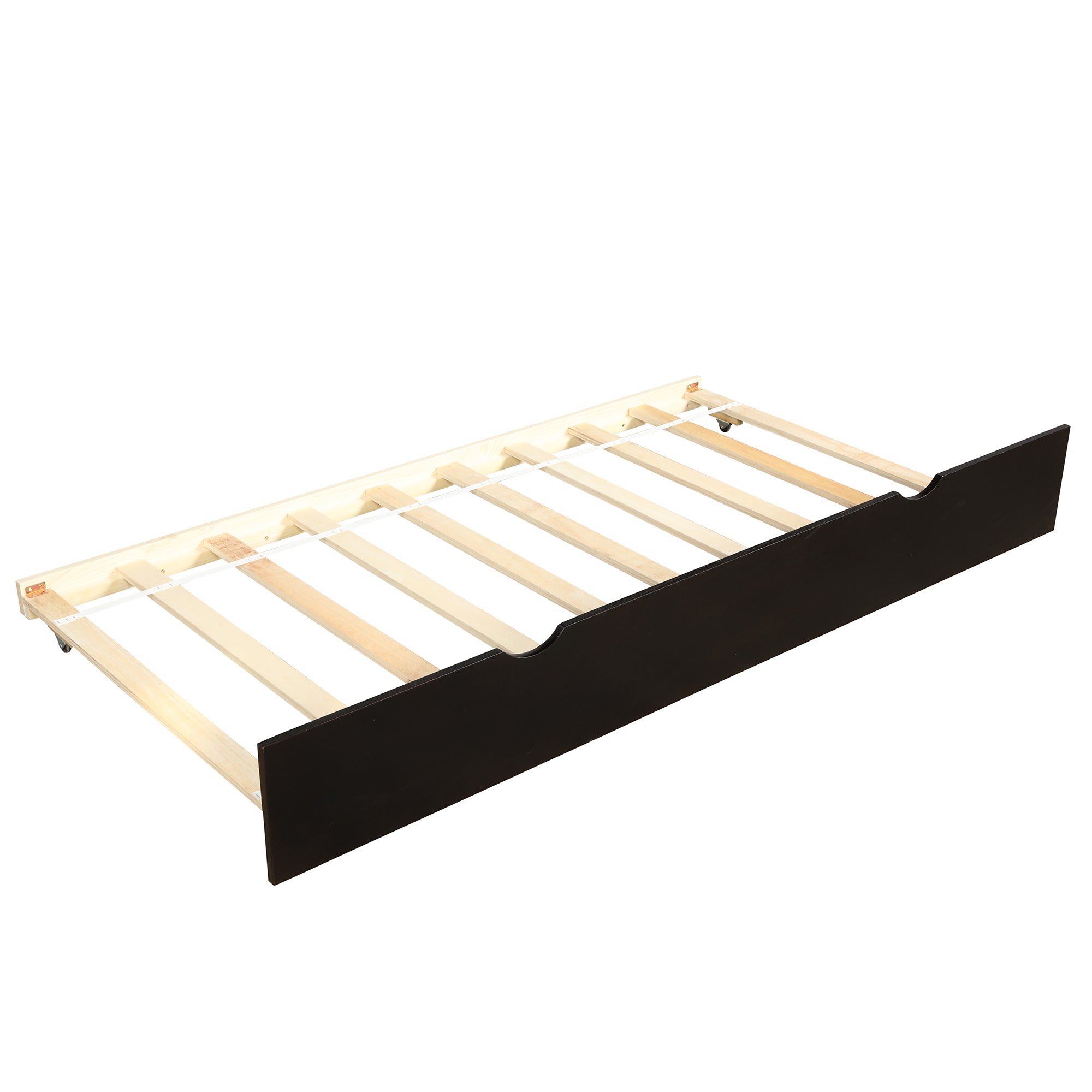 HAOYYE Daybed with Trundle Frame Set, Twin Size, Espresso(New SKU:WF283064AAP) Sturdy Space-Saving Heavy Duty Modern Design Easy Assembly Durable Stylish Home Furniture Versatile