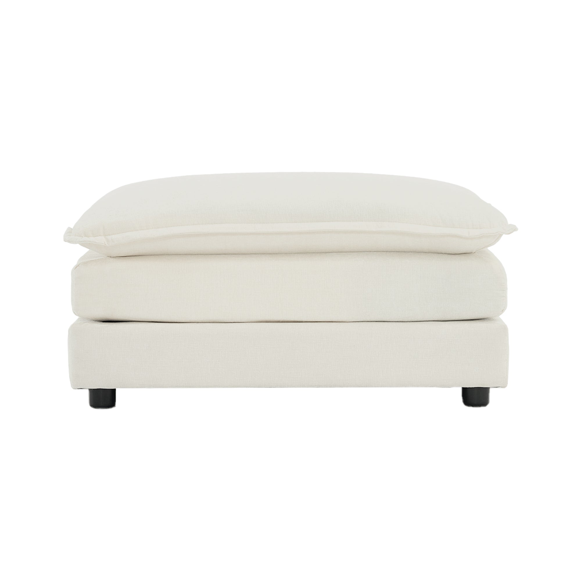 HAOYYE Chenille Fabric Ottoman Footrest to Pair with 2-Seater, 3-Seater, and 4-Seater Sofas, White Chenille Sturdy Space-Saving Heavy Duty Modern Design for Adults Dorm Room Easy Assembly