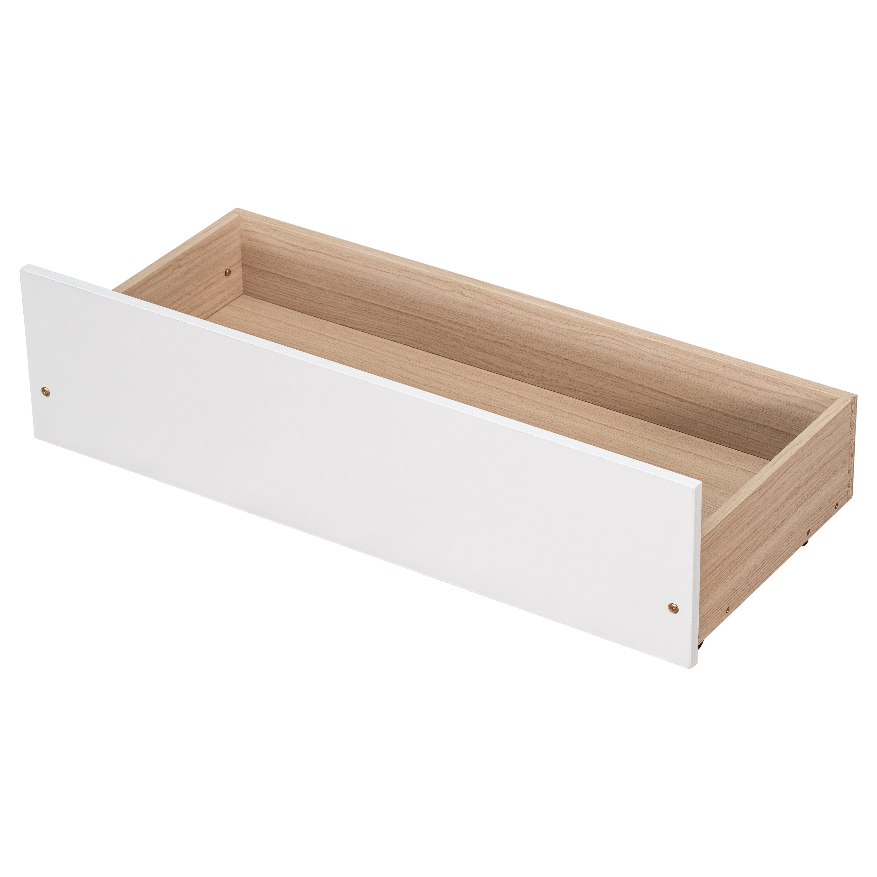 HAOYYE Solid Wood Twin Bed Frame With 2 Storage Drawers, No Box Spring Needed, Space-Saving Heavy Duty Design For Bedroom Or Dorm Room, Sturdy And Easy To Assemble