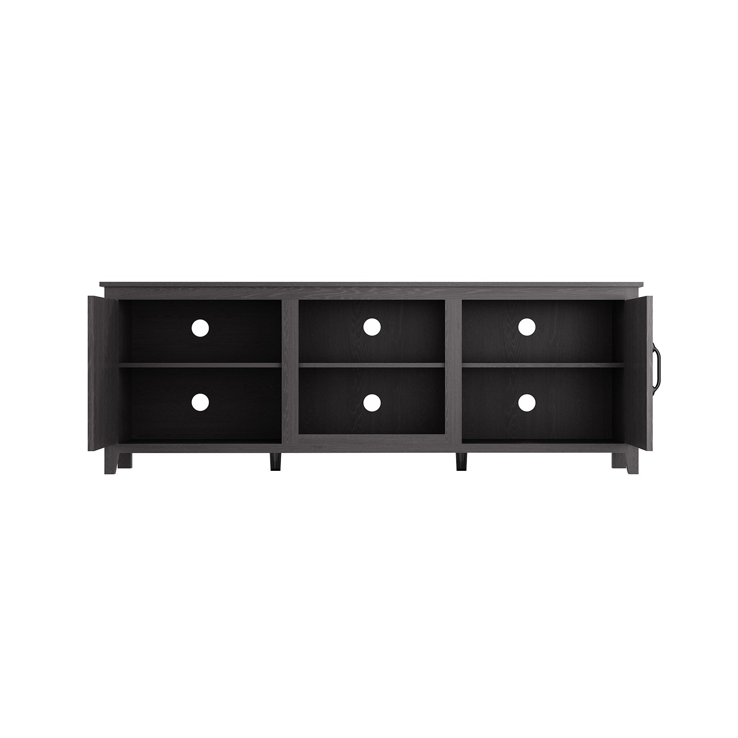 HAOYYE TV Stand Storage Media Console Entertainment Center,Tradition Black,with doors Sturdy Space-Saving Heavy Duty Modern Design Adults Dorm Room Easy Assembly Bedroom Furniture