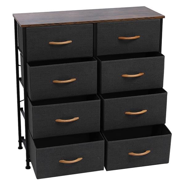 HAOYYE 4-Tier Wide Drawer Dresser with 8 Fabric Drawers, Sturdy Metal Frame & Wooden Tabletop, Modern Storage Cabinet for Closets, Dorm Rooms, Hallways, or Bedrooms – Durable, Space-Saving, Practical Organization Solution for Everyday Use