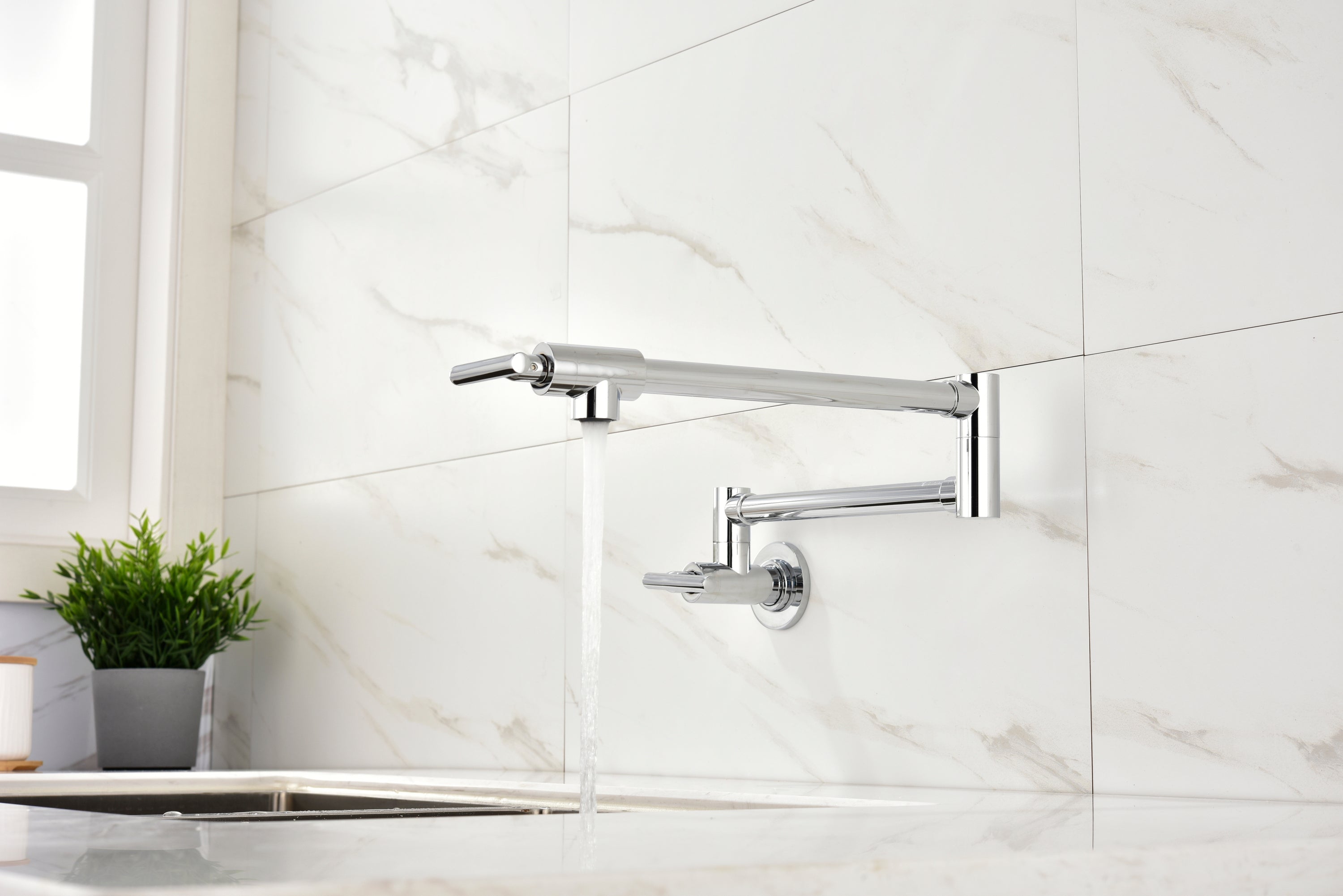 HAOYYE Pot Filler Faucet Wall Mount Sturdy Space-Saving Heavy Duty Modern Design Adults Dorm Room Easy Assembly Bedroom Furniture