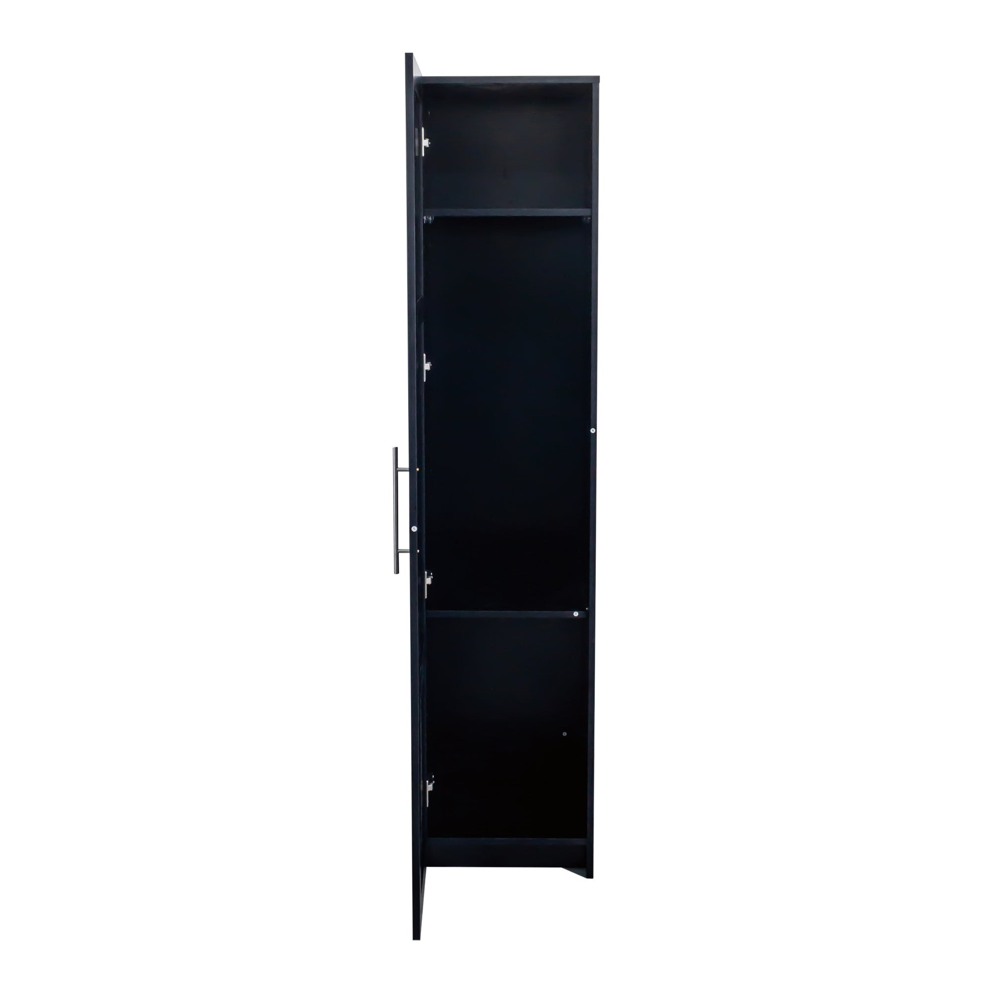 HAOYYE Stackable Wall Mounted Storage Cabinet, 15.75" D x 15.75" W x 70.87" H,black Sturdy Space-Saving Heavy Duty Modern Design Easy Assembly Durable Stylish Home Furniture Versatile