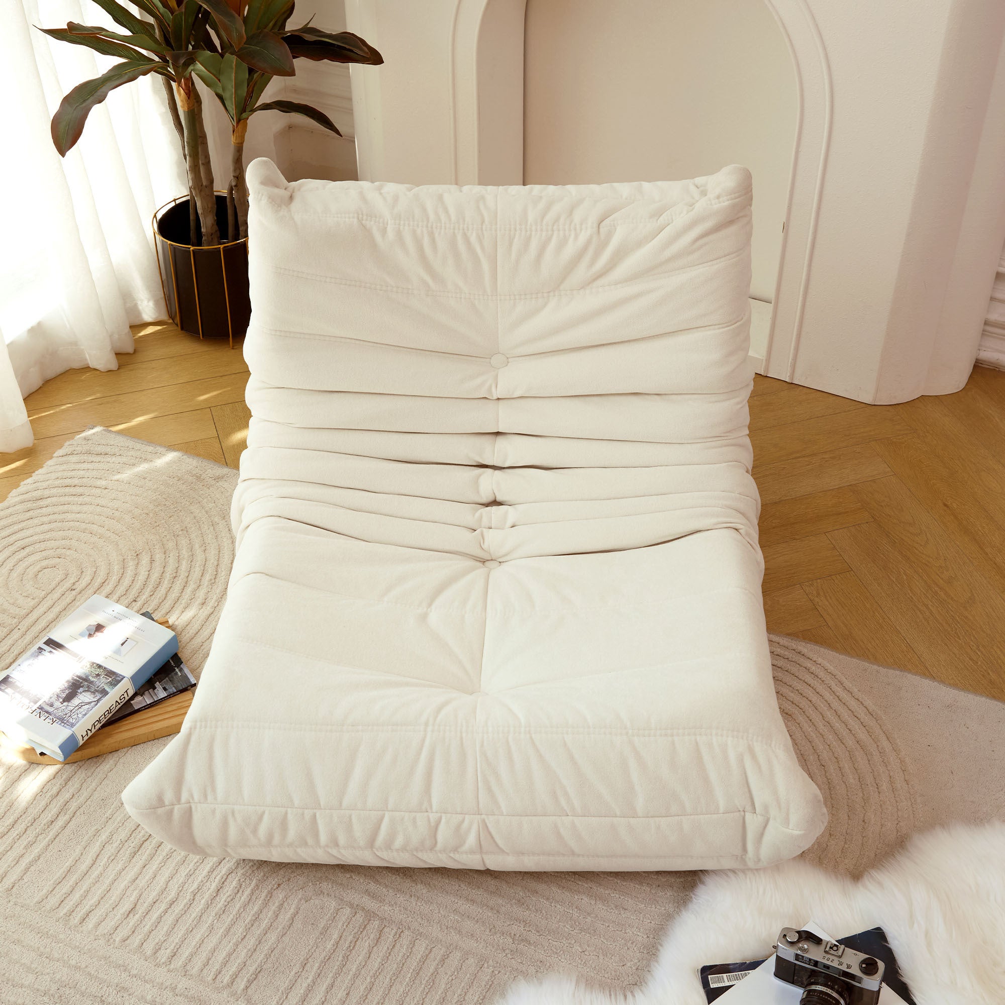 HAOYYE No-Installation Bean Bag Chair Big Beanbag Lounger Foam Chair for Home, Apartment, Living Room or Gaming Venue Durable Comfortable Modern Sofa in a Box with Sturdy Space-Saving Heavy Duty Design