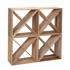 HAOYYE 24 Bottle Modular Wine Rack, Stackable Wine Storage Cube for Bar Cellar Kitchen Dining,4 sets Sturdy Space-Saving Heavy Duty Modern Design Adults Dorm Room Easy Assembly Bedroom Furniture
