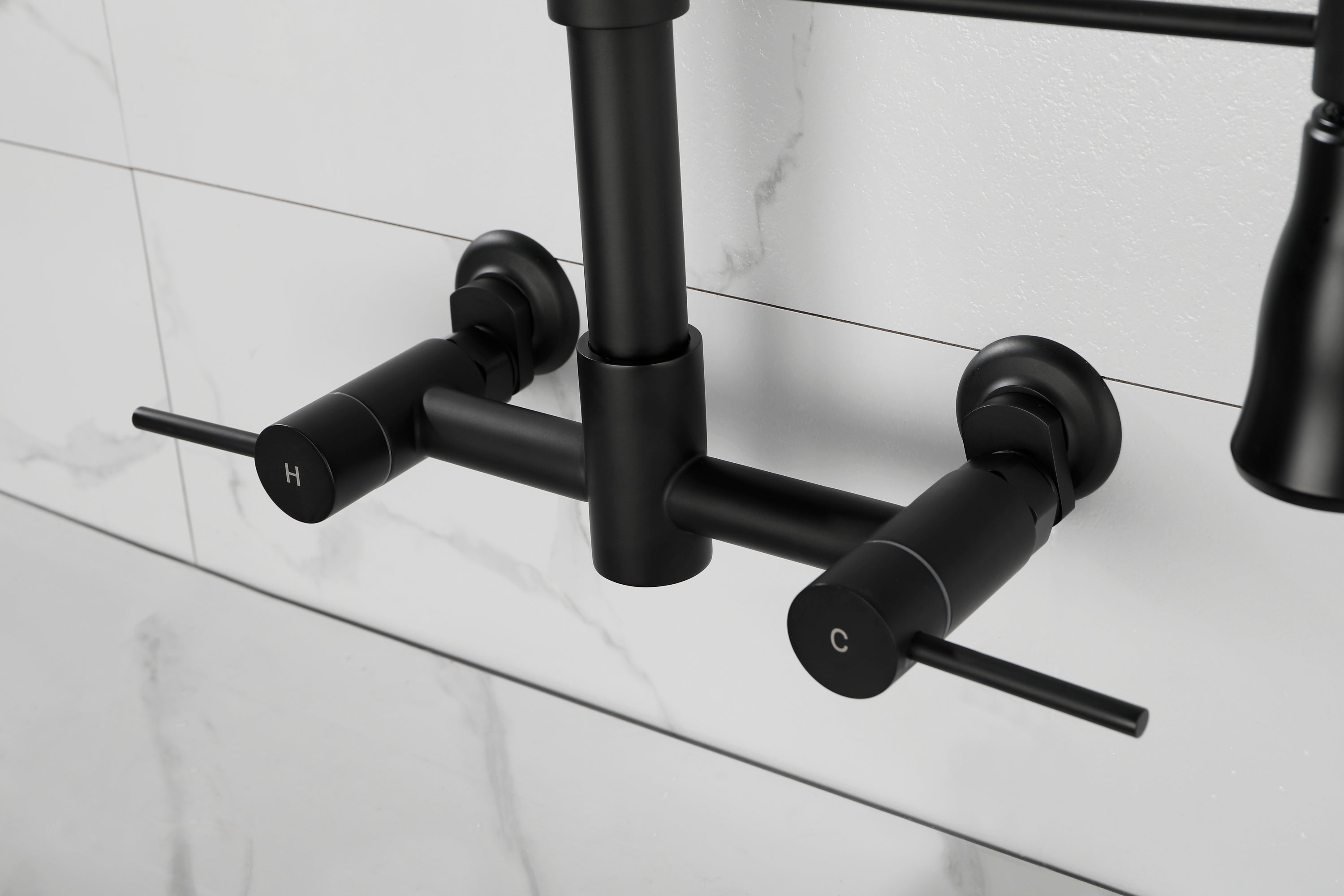 HAOYYE 3 Functions Wall Mounted Bridge Kitchen Faucet Sturdy Space-Saving Heavy Duty Modern Design Adults Dorm Room Easy Assembly Bedroom Furniture